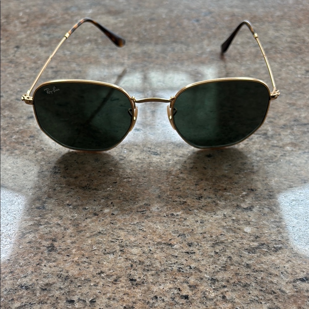 Ray-Ban Gold and Green Sunglasses